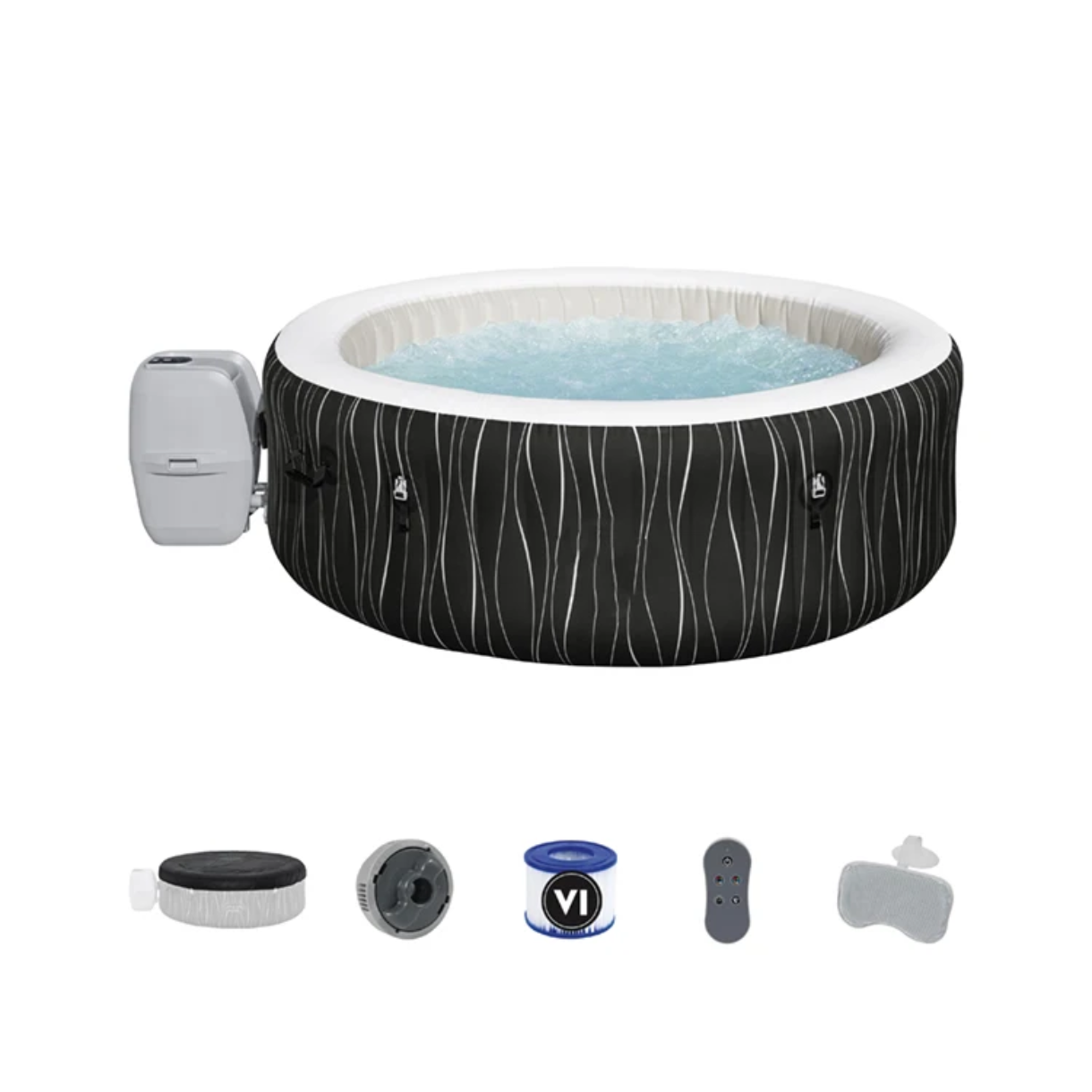 Jaccuzi  Gonflable Lay-Z-Spa Hollywood Luxe AirJet (Bestway 60059) - Le Bain Bouillonnant Lumineux & Chauffé pour 4 à 6 Personnes